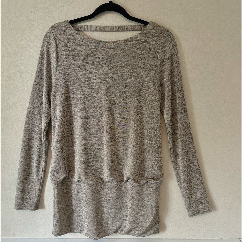 White House Black Market Women's Gray Cream Dress Size S
